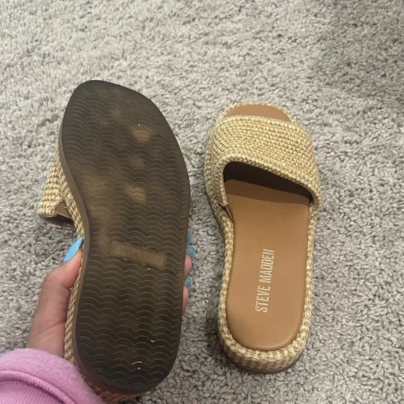 Woven Slide Platform Sandals - Beige - Picture 6 of 6